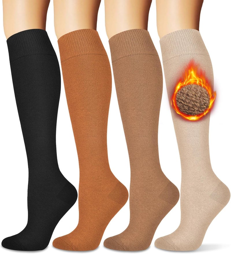 BLONGW Warm Thermal Boot Socks for Women - Knee High, Winter, Running, Hiking, Gifts - Thick Socks for Cold Weather - Image 1